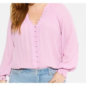 Torrid Light Pink Button-Front Blouse